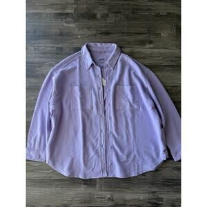 Aerie Purple Button Up Cardigan Purple (Size Small) Oversized